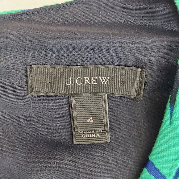 J Crew Blue Green Sleeveless Vineyard Jacquard A-Line Dress P4525 - Picture 7 of 9